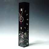 Mother of Pearl Inlay Butterfly and Flower Design Decorative Black Square Wall Hanging Black Wooden Art Home Deco Sunflower Quartz Analog Clock
