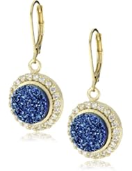 Marcia Moran "Midnight" 18k Gold-Plated Dark Blue and Cubic Zirconia Earrings