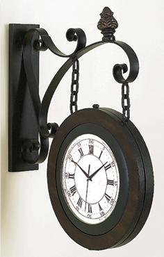 22 Double Sided Railway Wood Clock