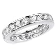 Solid Sterling Silver Cubic Zirconia Rhodium Plated Band with large Round Stones