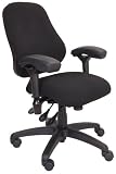 BodyBilt J2406 Black Fabric High Back Petite Task Chair with Arms, 20 Length x 20 Width Backrest, 18.5 Width Seat, Grade 3 Comfortek