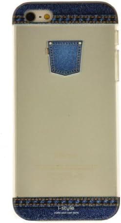 Smartist Softbank au iPhone 5 Clear Cloth Denim CASE CASEIH5-ClearClothDenim-NV [iPhone 5 corresponding clear stylish combination logo cloth denim jeans pattern smartphone case] Navy Navy Navy (japan import)