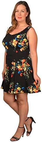 Plus Size Short Dress with floral prints-Id.29528
