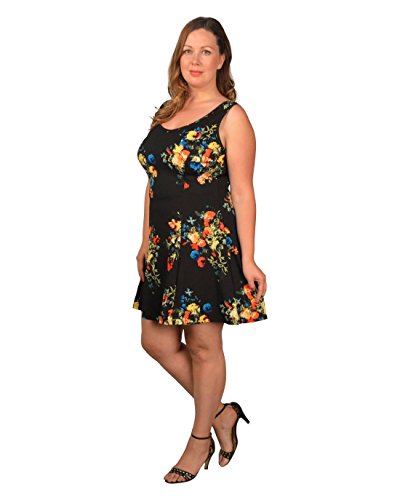 Plus Size Short Dress with floral prints-Id.29528