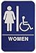 Women Restroom Sign Blue/White - ADA Compliant (1)