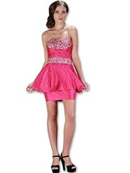 Taffeta Fitted Crystal  Short Homecoming Dress/Prom Dress/Mini Dress  With Rhinestones
