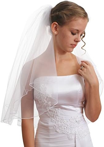 SparklyCrystal Women's Bridal Wedding Veil 2T Pencil Edge VE5