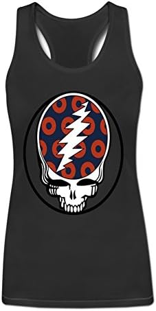 Luosha Women's Steal Your Fishman Cool Grateful Dead Graphic Tank Top M Black