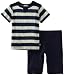 Splendid Littles Boys 2-7 Toddler Scarf Stripe Crew Neck Tee And Short