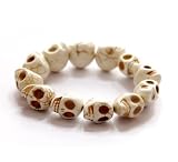 Hand Crafted White Howlite Turquoise Skull Bracelet