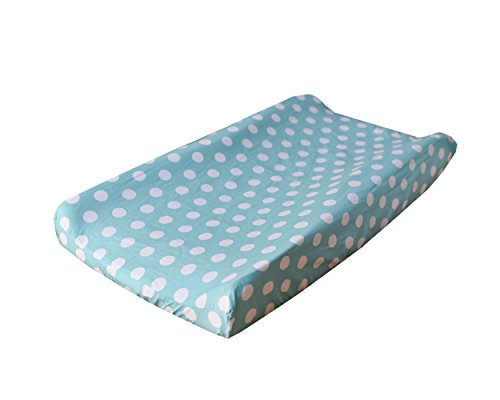 My Baby Sam Pixie Baby Polka Dot Contour Changing Pad Cover, Aqua