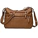 Volcanic Rock Women Crossbody Bag Pocketbooks Soft PU Leather Purses and Handbags Multi Pocket Shoulder Bag (Brown-11.8