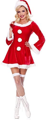 ZNFQC Women Christmas Santa Claus Costume Gift Bag Party Dress