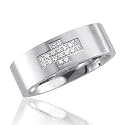 Men's Stainless Steel Diamond Band Ring (H, SI, 0.09 carat)-Band Width:7mm