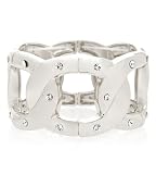 G by GUESS Silver-Tone Stretch Link Bracelet, SILVER