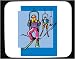 Mouse Pad with cable-way, ski, mountain, cable, runner, skier, railway, snow, rope-way