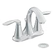 Moen 6410 Eva Two-Handle Lavatory Faucet with Drain Assembly, Chrome
