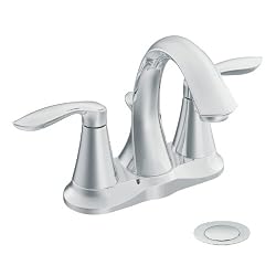 Moen 6410 Eva Two-Handle Lavatory Faucet with Drain Assembly, Chrome