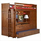 Tradewins Echo Falls Wood Twin over Twin Loft Bunk Bed With Storage Drawers ....