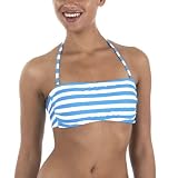 Mossimo Black: Stripe Tie-Band Swim Top - Turquoise