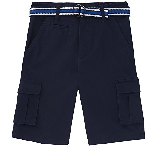 French Toast School Uniforms Boys Cargo Adjustable Waist Shorts with Belt