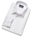  : Dockers Men's Dobby Stripe Shirt, White, 15/15.5 - 32/33
