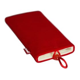 Premium Slim Red Super Carry Pouch Case for Archos 2 8GB MP3 Player/Radio