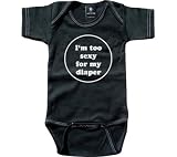 Rebel Ink Baby Infants' I'm Too Sexy For My Diaper Short Sleeve Snapsuit Onesies