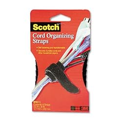 Scotch Cord Organizer Straps, 1/2-inch x 8 Inches, Black (RF8111)