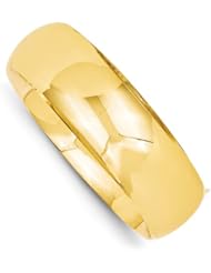 14k Gold 13/16 Oversize High Polished Hinged Bangle Bracelet