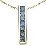 1.10 Carat Genuine Blue Sapphire Silver Pendant