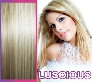 14 inch Brown Blonde (27/613). Full Head. Clip in Synthetic Hair Extensions. by Luscious Hair Extensions