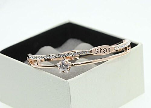 Qinggiveme Women's Contracted Personality Star Inlay Flash Diamond Bracelet
