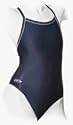Solid Navy Women's Skinback Swimsuit with Piping (Size 26)