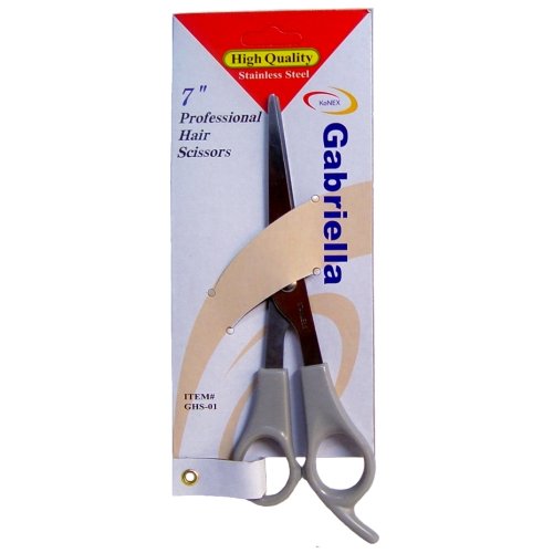 7 Hair Scissors with Grey Handle (Pack of 12)