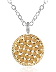Anna Beck Designs "Gili" 18k Gold-Plated Reversible Wire-Rimmed Disc Necklace, 18"