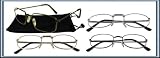 Reading Glasses-Lot Of 4-Metal Frame-FREE Case+2.75