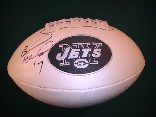 BRAYLON EDWARDS SIGNED AUTO NFL LOGO FOOTBALL NEW YORK JETS COA + PROOF PHOTO