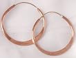 Copper Hoop Earrings, Hammered, 2.5 Inch Diameter