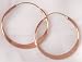 Copper Hoop Earrings, Hammered, 2.5 Inch Diameter