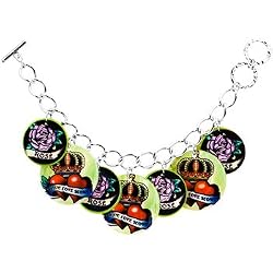 Tattoo Inspiration Love Peace Fleur De Lis Charm Bracelet