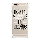 Clear Snap-On case for iPhone 5/5S - Books Turn Muggles Into Wizards - Reading Book - Book Nerd - Book Addict - Book Pun (C) Andre Gift Shop