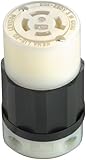 Leviton 2423 20 Amp, 250 Volt 3-phase, NEMA L15-20R, 3P, 4W, Locking Connector, Industrial Grade, Grounding - Black-White