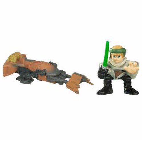 Star Wars 2010 Galactic Heroes 2Pack Endor Luke Skywalker Speeder Bike