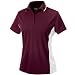 Womens Color Blocked Wicking Polo, Maroon/White