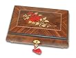 Gorgeous Red Rose Inlaid Musical Jewelry Box Made In Sorrento