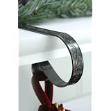 Set of 4 Holly Mantle Clip Stocking Holders in Oil Rubbed Bronze