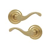 Baldwin 5455.030.PASS Wave Lever Passage Set, Polished Brass