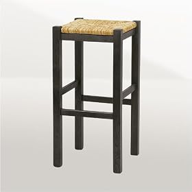 Rush Seat 24 Inch Backless Wood Counter Stools in Wenge Finish (Set of 2) by Linon Home Decor