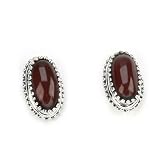 Barse Sterling Silver Oval Carnelian Post Earrings